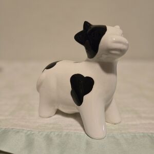 Small Decorative Black And White Cow. 3.5 Inches.